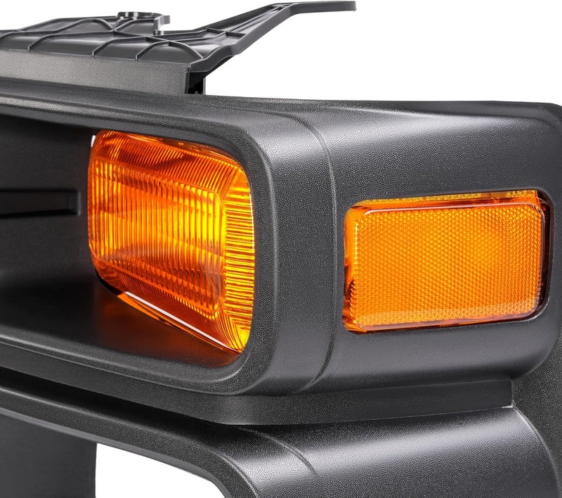 ALMULOO Left Headlight Bezel w/Turn Signal Light Compatible with 2008-2014 Ford E150 E250 2008-2019 Ford E350 Super Duty Replacement for FO2524103 Yellow Lens Black Bezel Left Side - Image 4